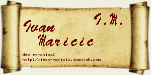 Ivan Maričić vizit kartica